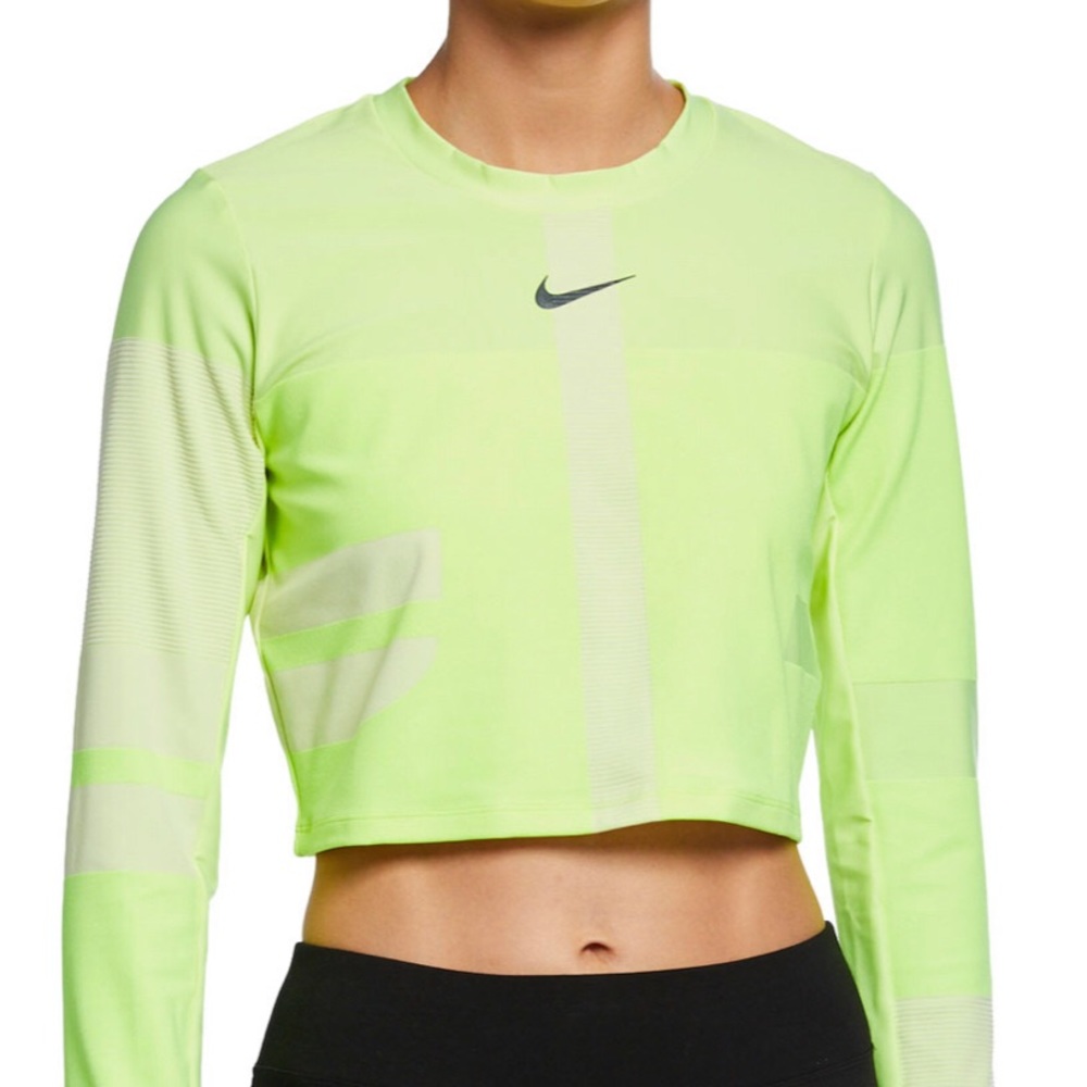 Nike tech knit cropped long sleeve running top